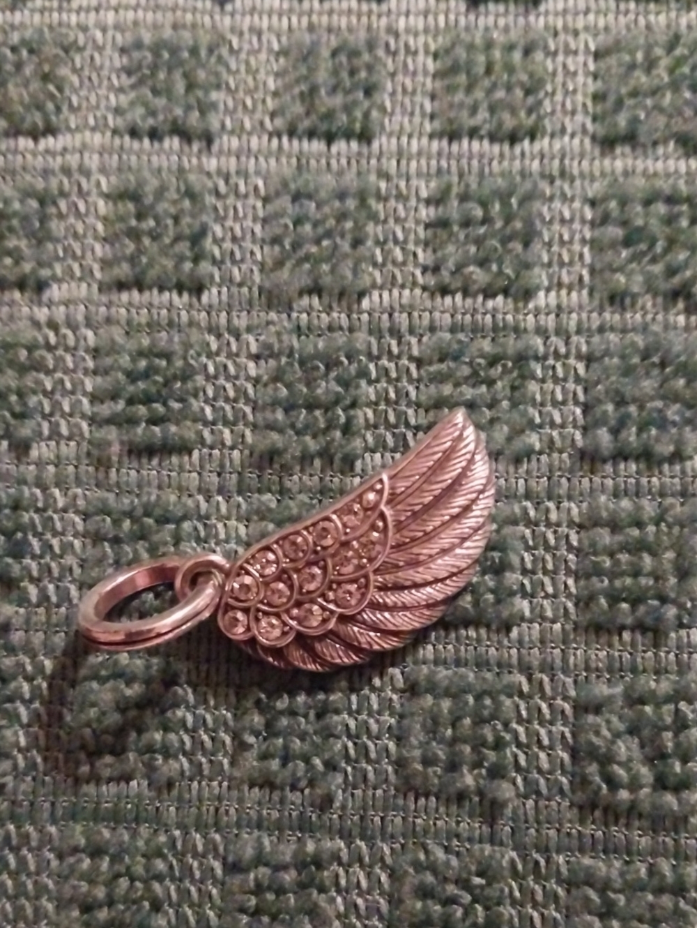 Brighton Silver Tone Angel Wing Charm Pendant with Crystals